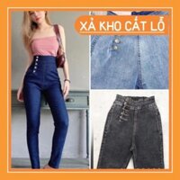 HOT [hình thật] Quần jeans skinny ôm 5 nút hông- shop tự quay clip