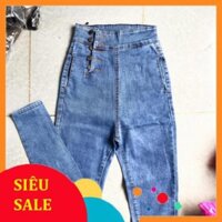 HOT [hình thật] Quần jeans skinny ôm 5 nút hông- shop tự quay clip