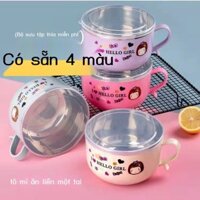 [HOT HIT] Bát mì ăn liền bằng thép không gỉ có nắp ký túc xá sinh viên Bát mì ăn liền dung tích lớ