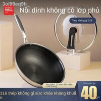 [HOT HIT]❃✒Chảo chống dính gia dụng inox bếp từ ga đặc biệt không tráng