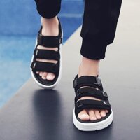 HOT HOT  Dép Sandal Nam 3 Quai Dán Unisex Cao Cấp - 41,Ghi