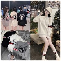 🔥Hot Hot🔥Áo Len Nữ, Áo Len Thom Brown Cún Kẻ Vạch Tay Chất Len Dày Dặn 3 Màu FullSize - Áo Len Nữ Mềm Mịn