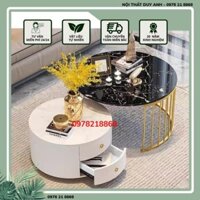 [HOT ITEM] Bàn trà sofa mặt đá tròn, khung chân lồng chim đa năng cao cấp - Giá Xưởng