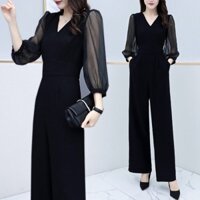 [HOT] Jumpsuit Dài Tay Phồng Màu Đen  Đồ Bay Đẹp Sang Trong Cao Cấp  ăn gian chiều cao lý tưởng, tông đen