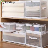 [Hot] Ký Túc Xá Có Thể Gập Lại Hộp Bảo Quản Dày PP Có Nắp Hộp Đựng Trang Điểm Hộ Gia Đình Chống Thấm Nước Trong Suốt Tủ Quần Áo Tổ Chức Hộp Bảo Quản Dung Tích Lớn