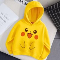 HOT Loz Áo Khoác sweater Có Mũ Trùm Hình pikachu Dễ Thương Thời Trang Mùa Đông Cho Bé