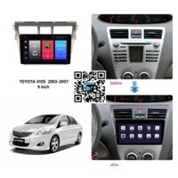 HOT MÀN HÌNH ANDROID + MẶT DƯỠNG XE VIOS 2008-2012 +JAK CẮM ZIN THEO XE CHÍNH HÃNG