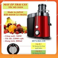 (HOT) MÁY ÉP HOA QUẢ TỐC ĐỘ CHẬM ☀️FREE SHIP☀️ Máy Ép Trái Cây, Rau củ / Ép Chậm, Công suất 500W, Dung tích 800ml