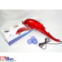 hot Máy mát-xa cầm tay cá heo 3 đầu (Đỏ) Máy masage nhập khẩu cực chất, cực đẹp