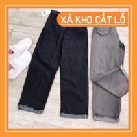 HOT Quần jeans xuông gấp lai đen- xám màu mới- hình thật chính chủ