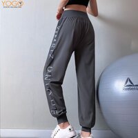 HOT- Quần tập Gym trơn dáng rộng viền chữ cá tính thể thao G170