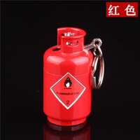 Hôt quet bật lửa móc khóa hình bình gas kim loại - xài gas - Đỏ