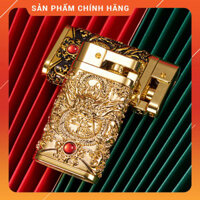 Hột Quẹt Bật Lửa Xăng Đá Yubang YB03 Hình Rồng Nhả Ngọc Cực Đẹp, Đánh Lửa Tự Động - Vàng