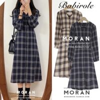 Hot sale 2021 Váy kẻ ô Moran mùa thu style Hàn Quốc
