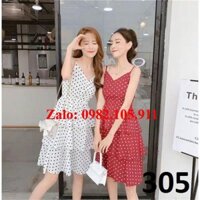 [Hot Sale] - ĐẦM VOAN CHẤM BI 3 TẦNG TRẺ TRUNG -305