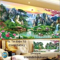 [Hot sale] [Hot sale] [Hot sale] [Hot sale] TRANH ĐÍNH ĐÁ PHONG CẢNH THIÊN NHIÊN HÙNG VĨ  y8233 120 x 60