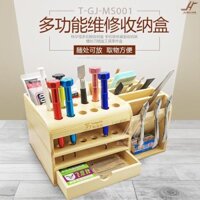 Hot Sale#[1289Positive Review]Terga Multifunctional Wooden Storage Box Mobile Phone Repair Desktop Screwdriver Insert Box Tool Parts Storage Rack4yyo