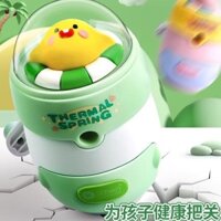 Hot Sale#Cute Children's Cartoon Hot Spring Egg Durable Roll Pen Student Hand Pen Spinning Portable Large Capacity Pencil Sharpener RX11