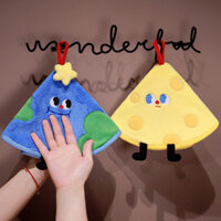 Hot Sale#Cute Hanging Absorbent Thickened Towel Quick-Drying Bathroom Kitchen Towel Handkerchief Coral Cartoon Children Hand Towel RX11