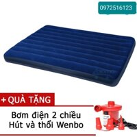 {HOT SALE}Đệm hơi phủ nhung 68759 (152x191x22cm) chất liệu cao su phủ nhung siêu bền thư giãn, MÁT MÙA HÈ ẤM MÙA ĐÔNG.