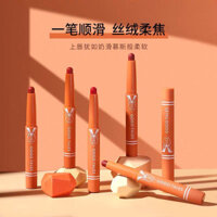 Hot Sale#gogotales Gogo Dance Little Orange Pen Lipstick Lip Pencil Niche Brand Student Edition Creamy Apricot Velvet Matte RX11