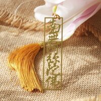 Hot Sale#Laid-Back Bookmark Golden Amitabha Metal Brass Buddha Letter Zen Tassel Bookmark Gift BindingMQ4L V8NK