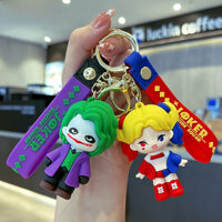 Hot Sale#Mengxu Cute Keychain Clown and Harley Quinn Keychain Car Pendant Backpack Hanging Ornament Gift3kk