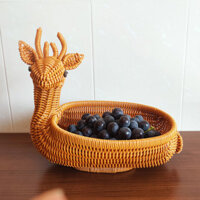 Hot Sale#Rattan-like Woven Fruit Basket Creative Animal Fruit Plate Living Room Display Dried Fruit Snacks Storage Basket Steamed Bread Basket Woven BasketMQ5L UX5W