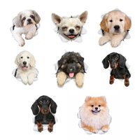 Hot Sale#Unique Creative Pet Car Sticker Puppy Car Body Decal3d 3D Hole Cute Dog Car Sticker Art3.22lfl