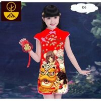 [HOT] Sườn sám cách tân cho bé gái, họa tiết lân - Quần áo trẻ em - Mi Mi shop (190323)