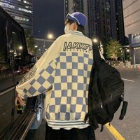 [Hot Trend 2021] Áo khoác HipHop nam Form rộng kẻ caro phong cách Hồng Kông 2021