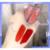 Hot trend 2021 [Đỏ Rượu Vang] Son Kem Lì Dolly Super Matte Không Chì Màu Đỏ Rượu Vang [4]