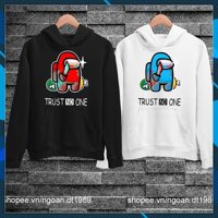 [Hot Trend] Áo Hoodie Among US TRUST NO ONE 2 Màu Đen Và Trắng Chất Nỉ Dầy Dặn