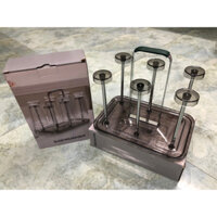 [HOT TREND] Khay kệ úp cắm cốc ly inox mạ bạc hình chữ nhật sáng bóng dày dặn đẹp tiện dụng