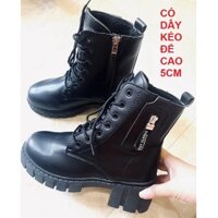 [HOT TREND_HÀNG XỊN] Giày combat boot, boots nữ, bốt ulzzang, bốt nữ cột dây đế viền chỉ cổ lửng cá tính S022