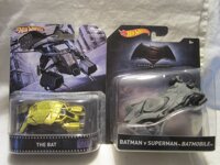Hot Wheels Custom Dark Knight Rises Gold THE BAT Vehicle & Batman Vs Superman BATMOBILE Die Cast 1/50 Scale 2 Car Bundle!