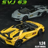 HOT WHEELS Mô Hình Xe Hơi Lamborghini Aventador SVJ 63 Bằng Hợp Kim Kẽm Có Đèn Và Âm Thanh Tỉ Lệ 1 / 24