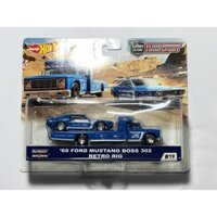 Hot wheels Transport - 69 Ford Mustang Boss 302 - xe mô hình tỉ lệ 1/64