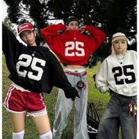 🔥Hot🔥Áo Nỉ Số 25 AB HOUSE TWENTY FIVE - Áo Sweater Nữ Thêu Đắp Vải Nổi Sắc Nét Momostore