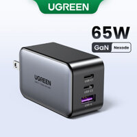 [Hot]Củ sạc nhanh Ugreen 65W GaN 3 cổng 2C1A 65W Nexode CD244 10334 20700