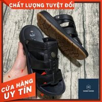 [Hot]D096 - Dép trung tuổi 2 lớp đế - Da bò 100% - Tăng chiều cao 4cm[Hàng chuẩn hình]