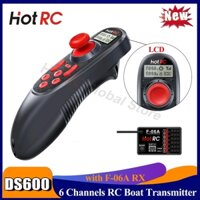 Hotrc RC Thuyền DS600 6CH 6 Kênh 2.4G Hệ Thống Vô Tuyến Bộ Điều Khiển Từ Xa DS600 Với Bộ Thu 6CH Cho RC Thuyền Câu Cá Mô Hình Thuyền Đồ Chơi