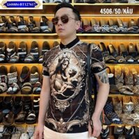 HOTTREND áo polo D G sẵn 2 màu nét luôn cho ae, áo thun cổ bẻ in họa tiết 3d