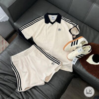 Hottrend Bộ Cộc Tay A Di Đát Siêu Cấp Nam, Nữ Áo Polo, Bộ Thể Thao Đát Logo Thêu Phong Cách Basic Siêu Mát