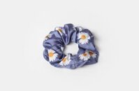 HOTTREND Dây Buộc Tóc Vải Lụa Hoa Cúc Scrunchies  - Xanh dương