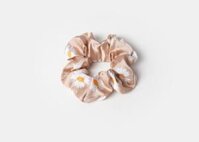 HOTTREND Dây Buộc Tóc Vải Lụa Hoa Cúc Scrunchies  - Be