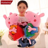 Hotwind 20cm Peppa Pig Sang Trọng Đồ Chơi George Mềm Nhồi Bông Búp Bê Mềm Tiệc Gia Đình Búp Bê Cho Trẻ Em Giáng Sinh Năm Mới Quà Tặng Sinh Nhật K6M1