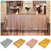 Houchuchu Khăn trải bàn long lanh Đồ dùng tiệc hình chữ nhật Khách sạn