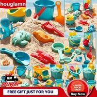 Houglamn Kids Beach Sand Game Toys Set Shovels Rake Bucket Children Beach Playset Seaside Play Sand Tools