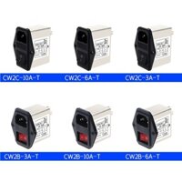 (House) 1x 3A 6A 10A CW2B-T CW2C-T Bộ lọc nguồn loại ổ cắm IEC có công tắc an toàn nhẹ